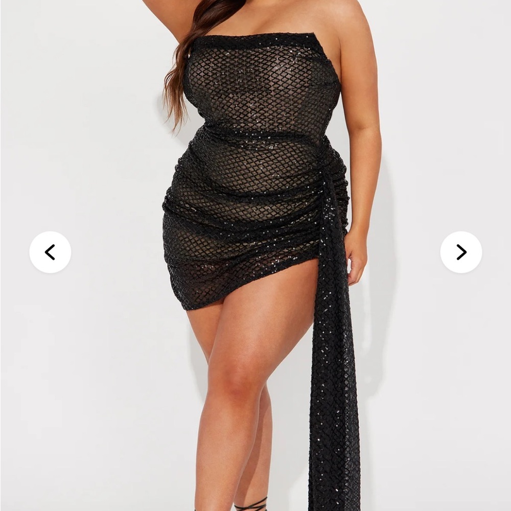 Fashion Nova Black Sequin Mini Skirt